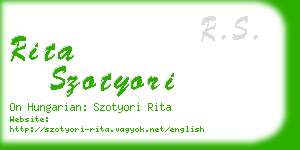 rita szotyori business card